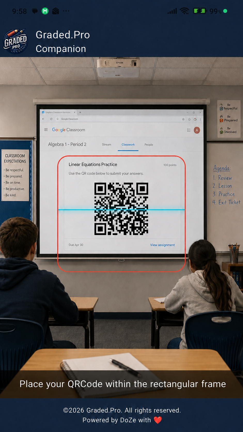 Scan QR screen