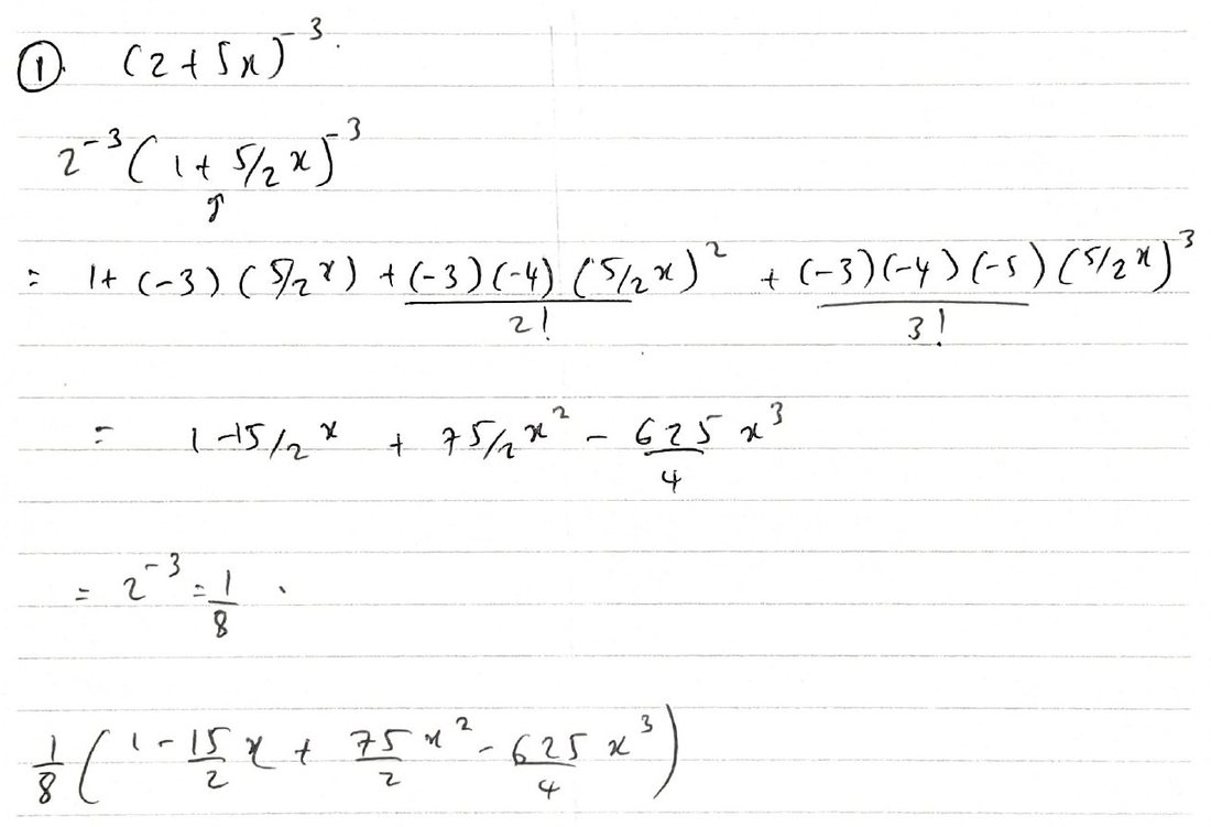 Handwritten student working
